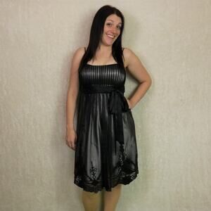 SL Fashions Black Midi Cocktail Dress, 8